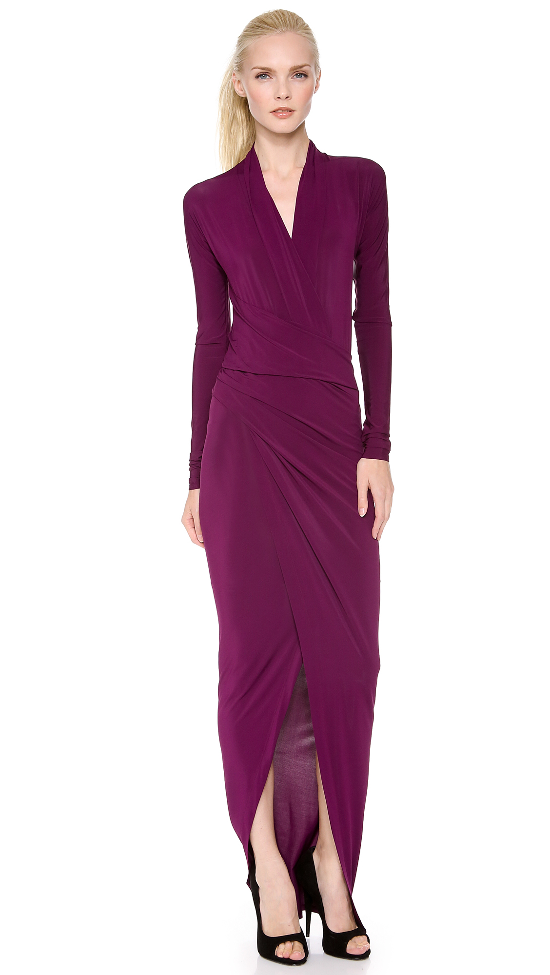 Lyst Donna Karan Plunge V Evening Gown In Purple Gallery