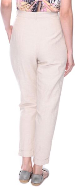 Forever 21 High Waist Linen Blend Pants in Beige (TAUPE/CREAM) | Lyst