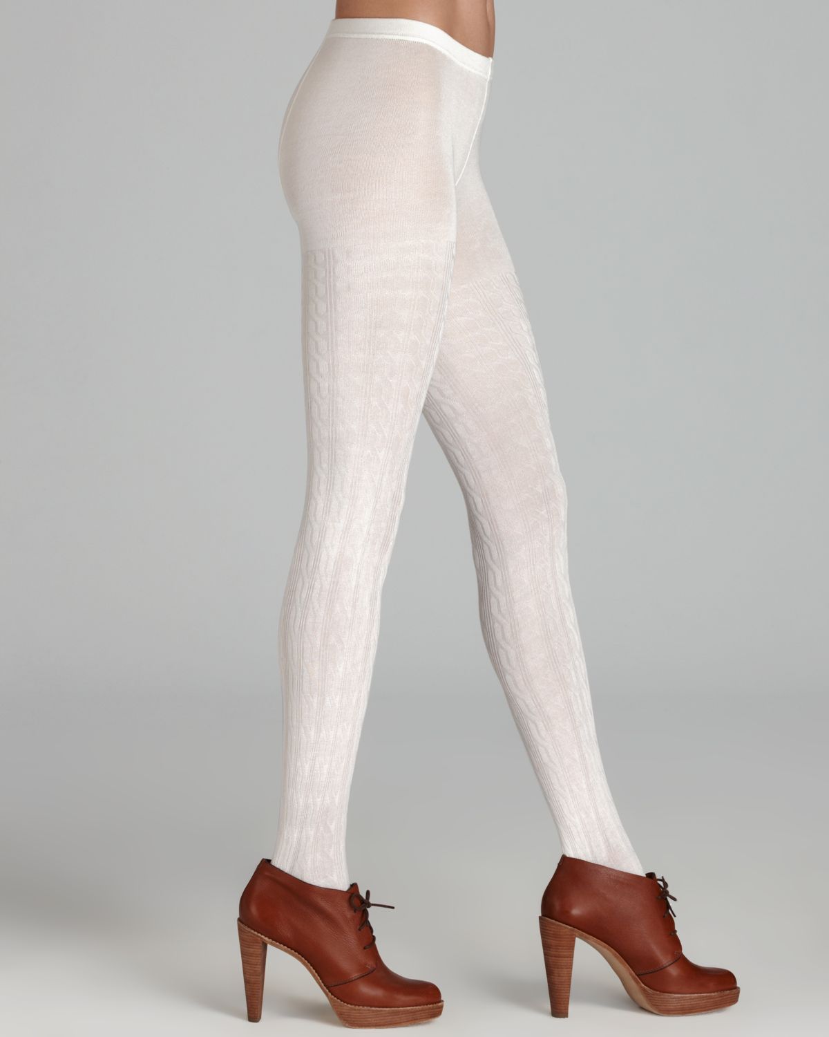 Hue Cable Sweater Tights in White Lyst