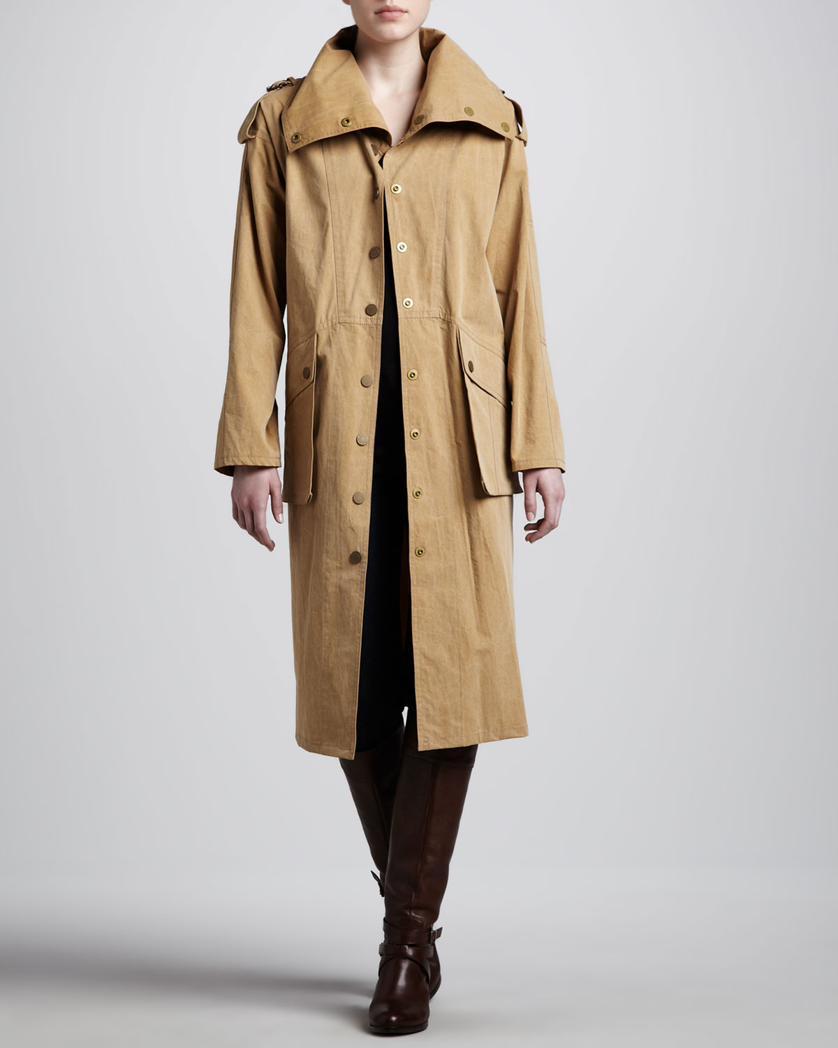 Lyst - Michael Kors Macintosh Washed Cotton Broadcloth Coat in Natural