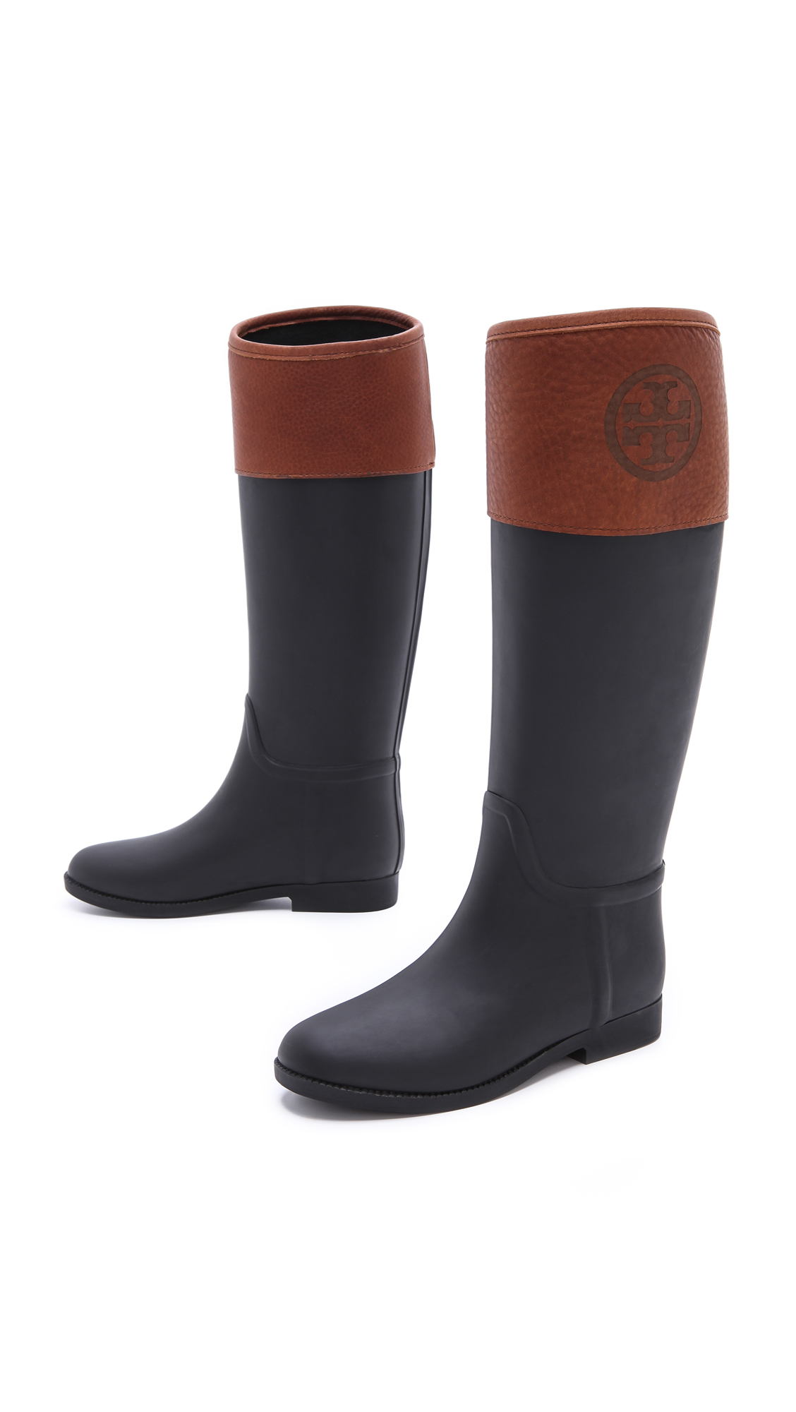 Lyst Tory burch Diana Rain Boots in Black