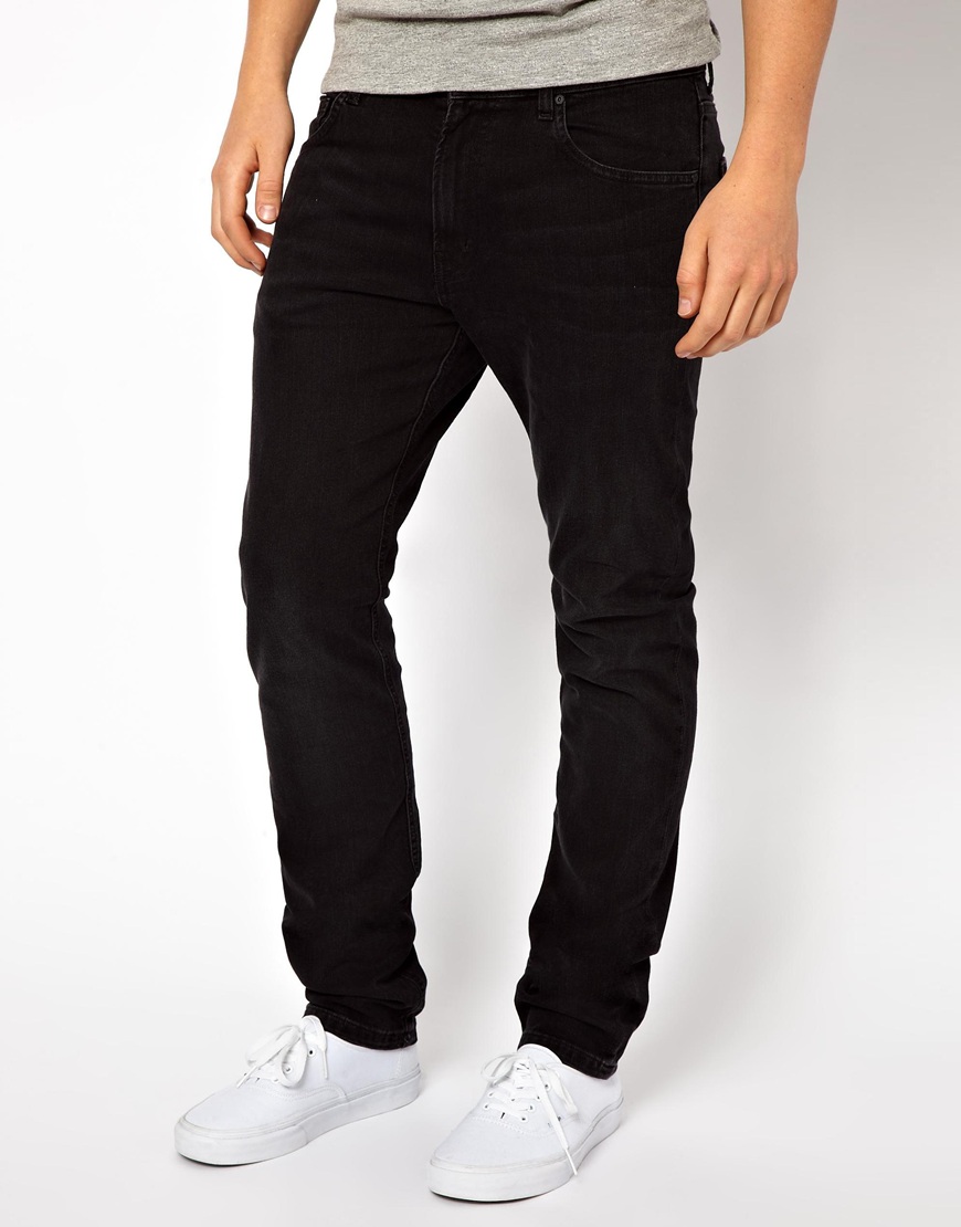 Black slim fit jeans mens