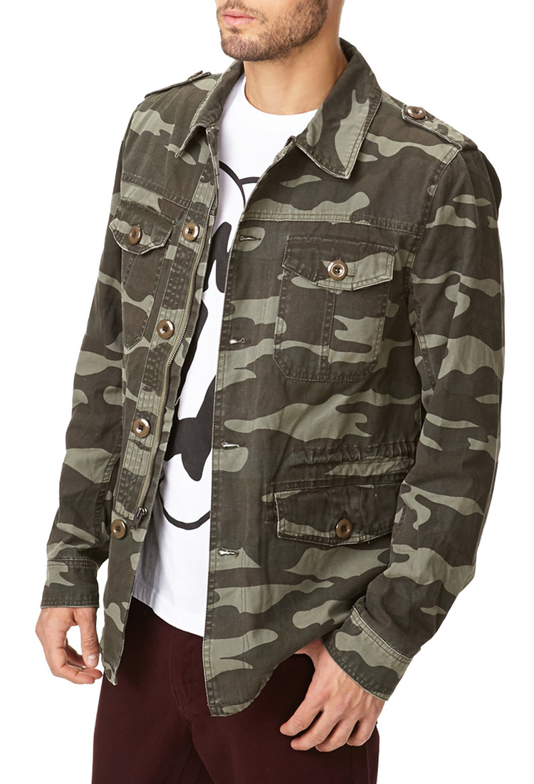 Forever 21 Camo Print Utility Jacket in Green for Men - Lyst