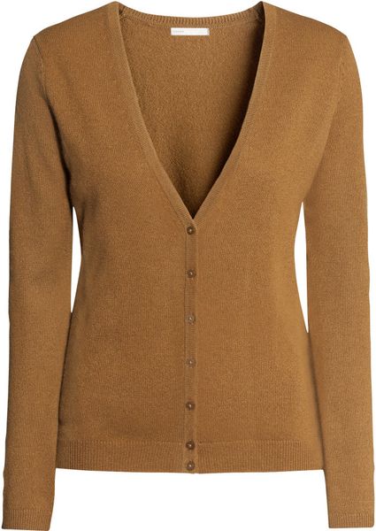 H&m Cashmere Cardigan in Orange (Camel) | Lyst