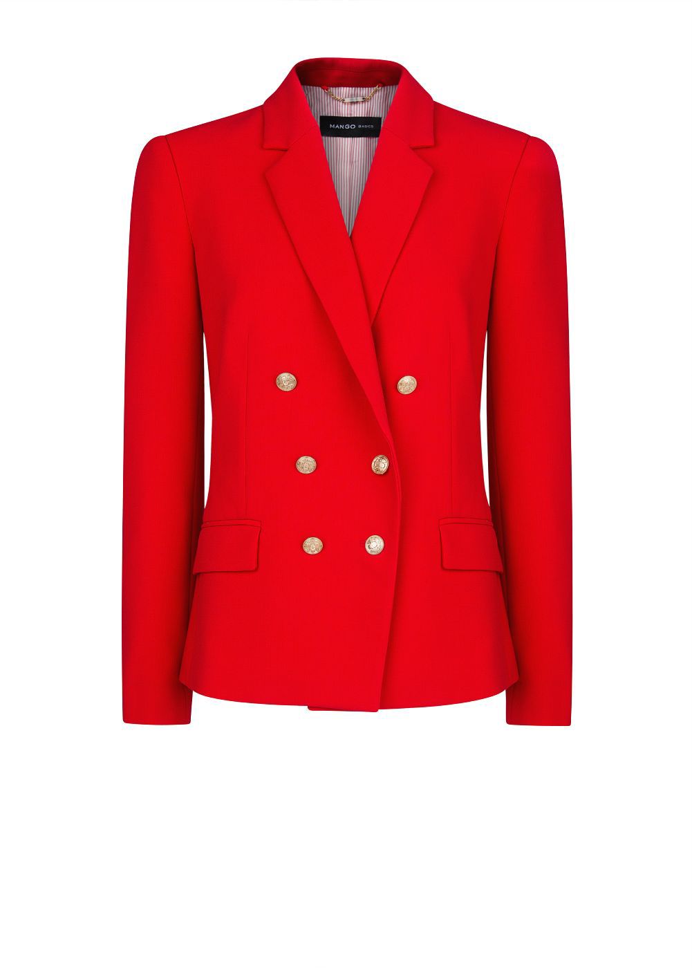 Mango Double-breasted Blazer in Red | Lyst