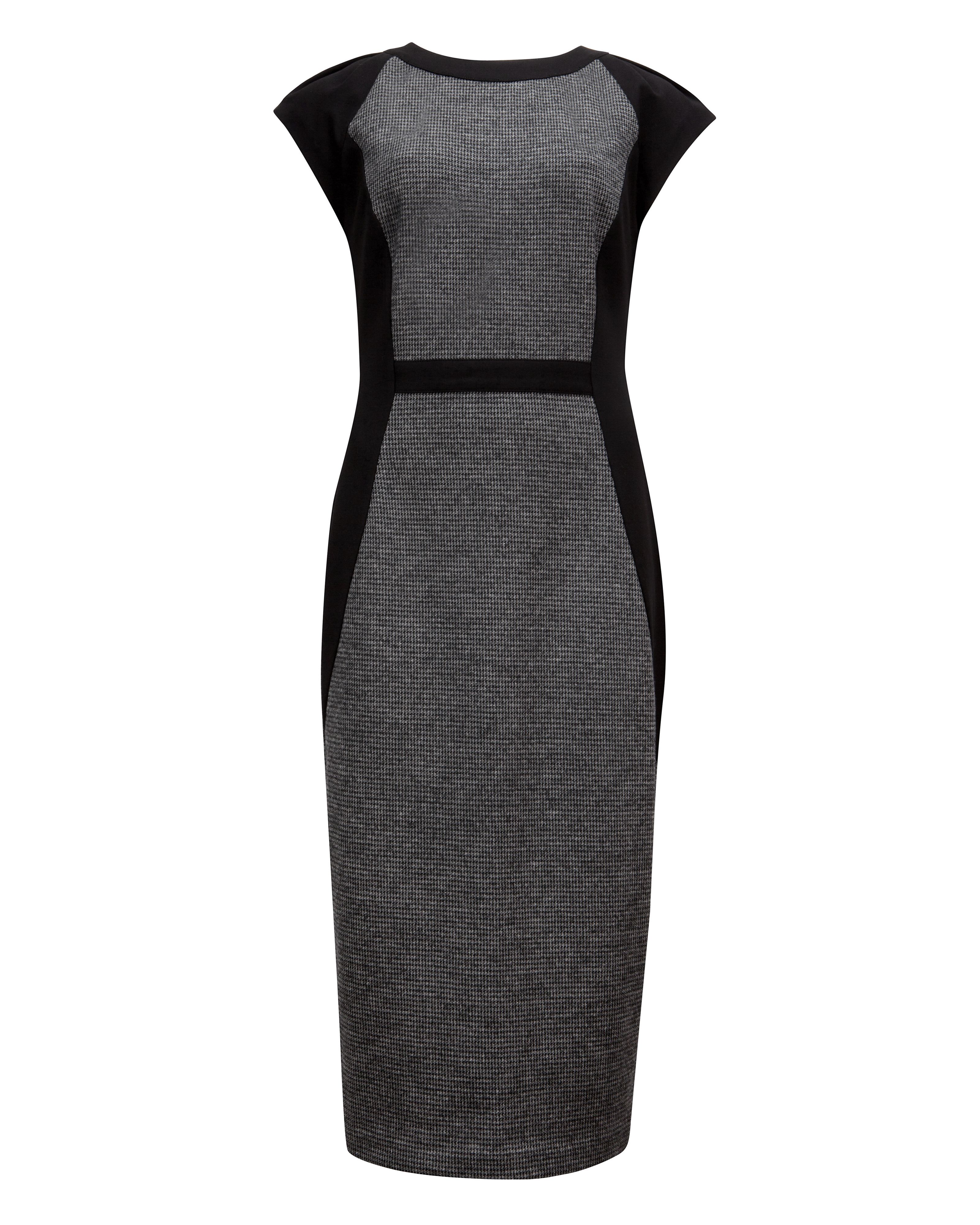 Ted baker Faridia Contrast Panel Midi Dress in Black | Lyst