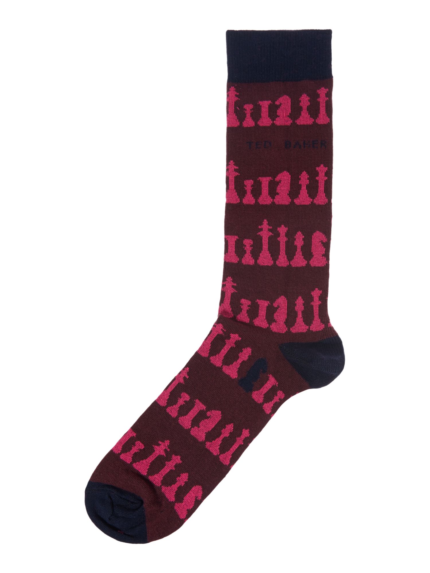 Ted Baker Chess Piece Pattern Sock in Brown for Men (Burgundy) | Lyst