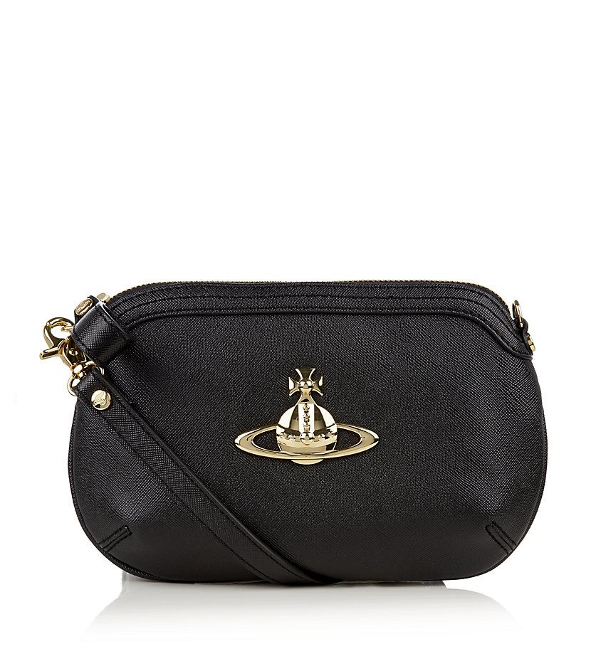 Vivienne Westwood Divina Crossbody Bag in Black (gold) | Lyst