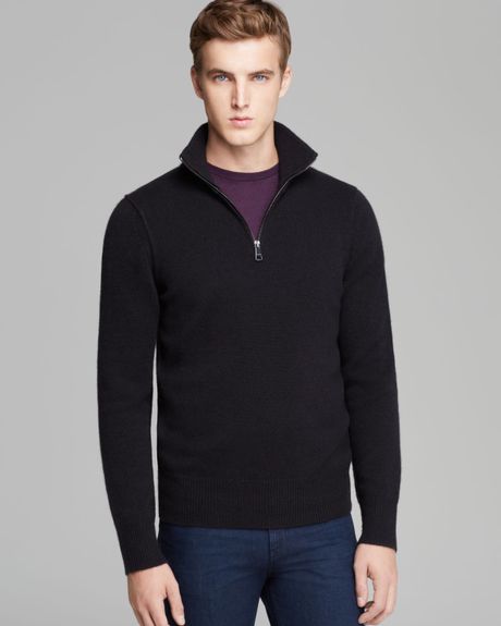 Burberry Brit Hindon Quarter Zip Cashmere Sweater in Black for Men | Lyst