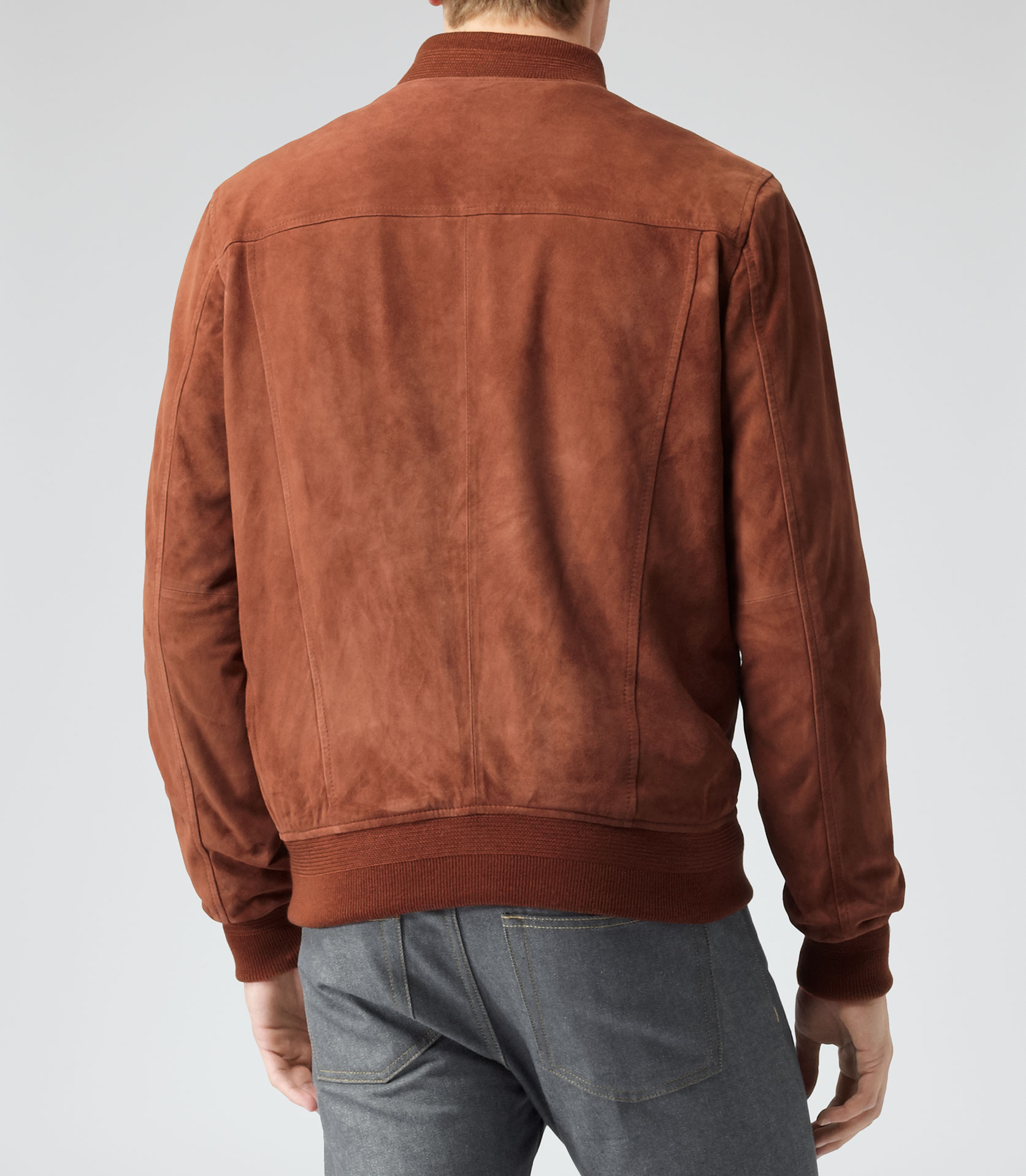 Lyst - Reiss Madson Suede Bomber Jacket in Brown for Men