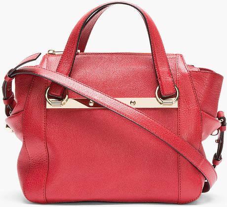 Chloé Red Pebbled Leather Bridget Shoulder Bag in Red | Lyst