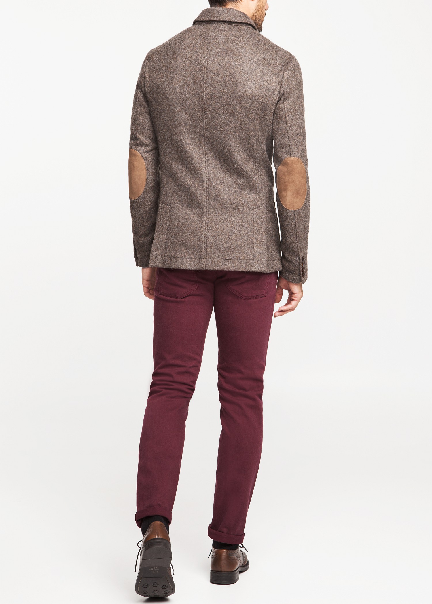 Lyst Mango Suede Elbow Patch Wool Blazer in Natural for Men