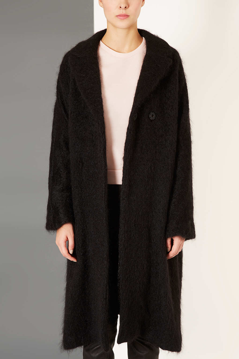 Lyst - Topshop Mohair Oversize Coat By Boutique in Black