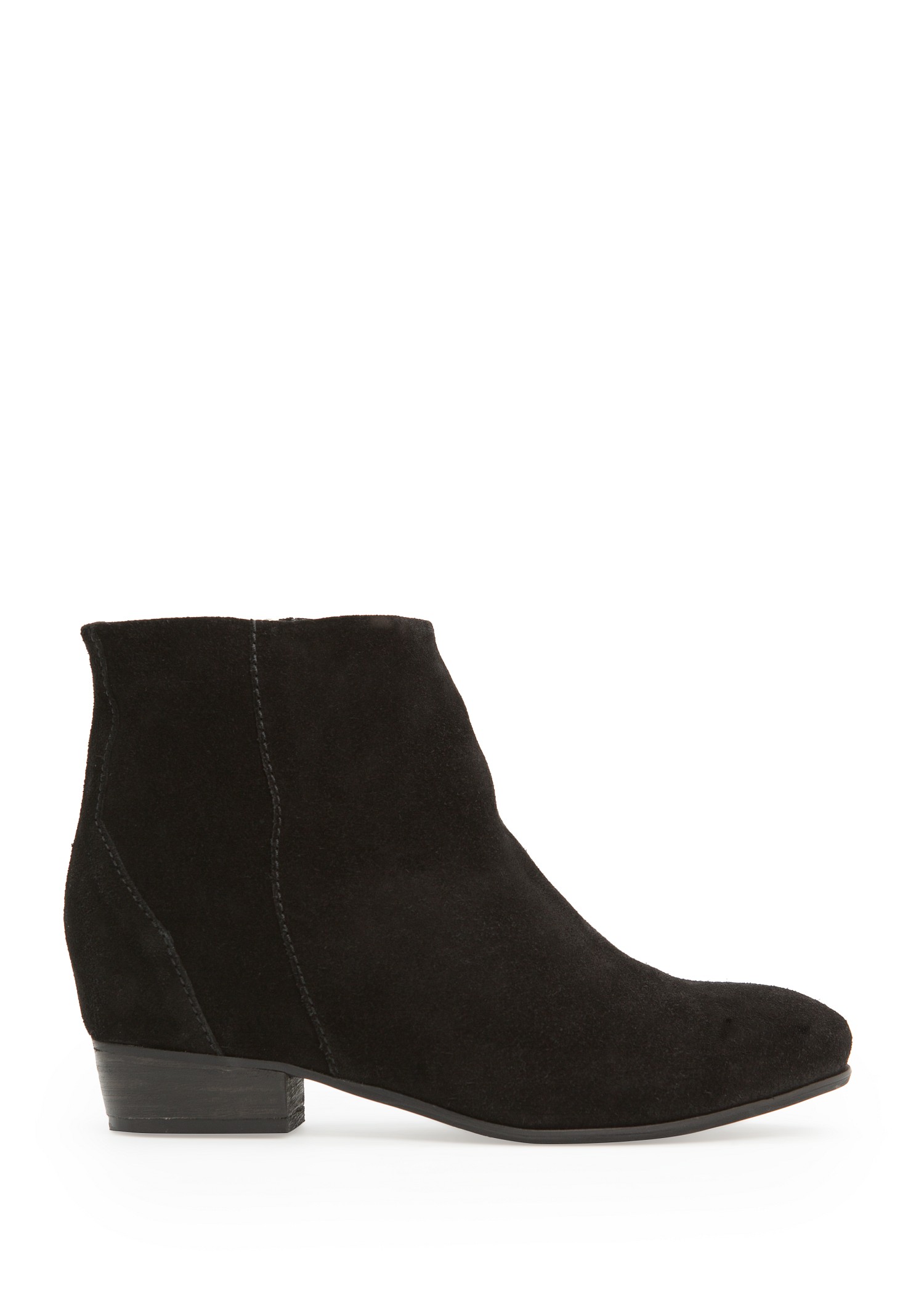 Mango Zipper Suede Ankle Boots in Black | Lyst