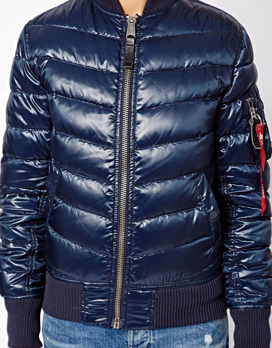 Asos Alpha Industries Reversible Padded Down Bomber Jacket with