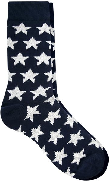 Asos Socks with Star Design in Blue for Men (Navy) | Lyst