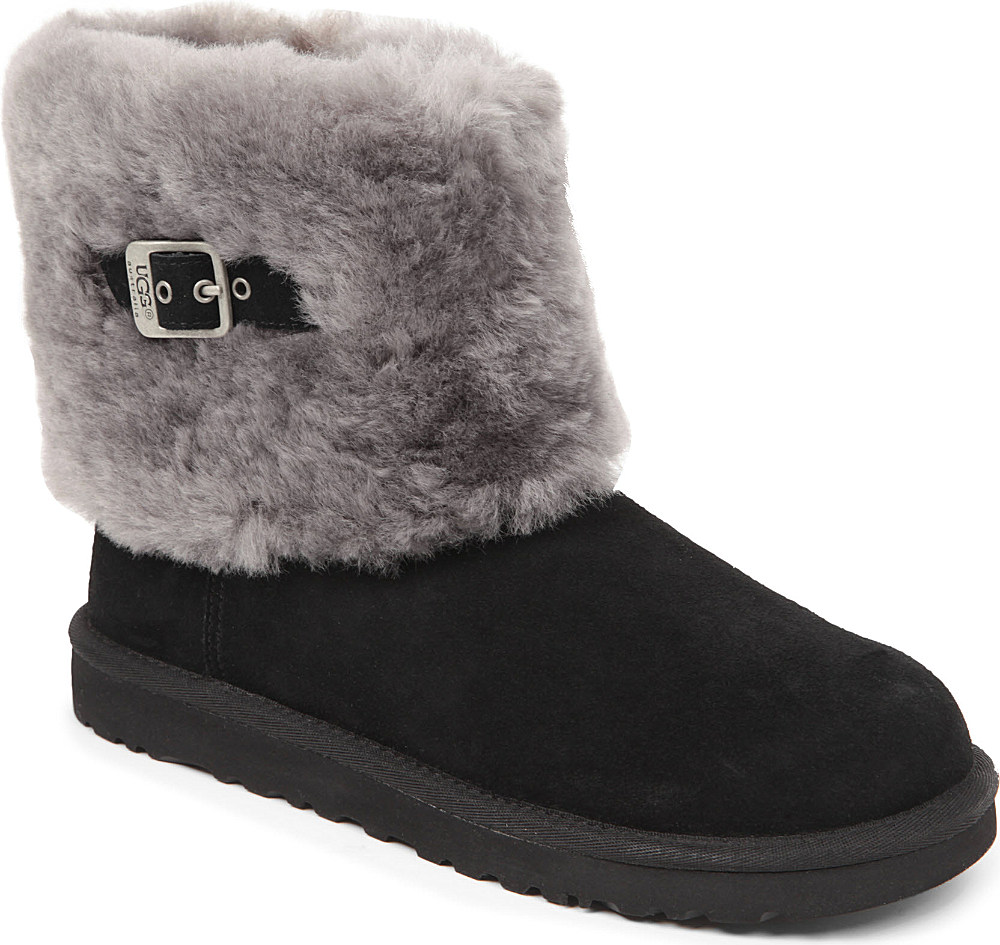 Ugg Ellee Suede Ankle Boots in Black | Lyst