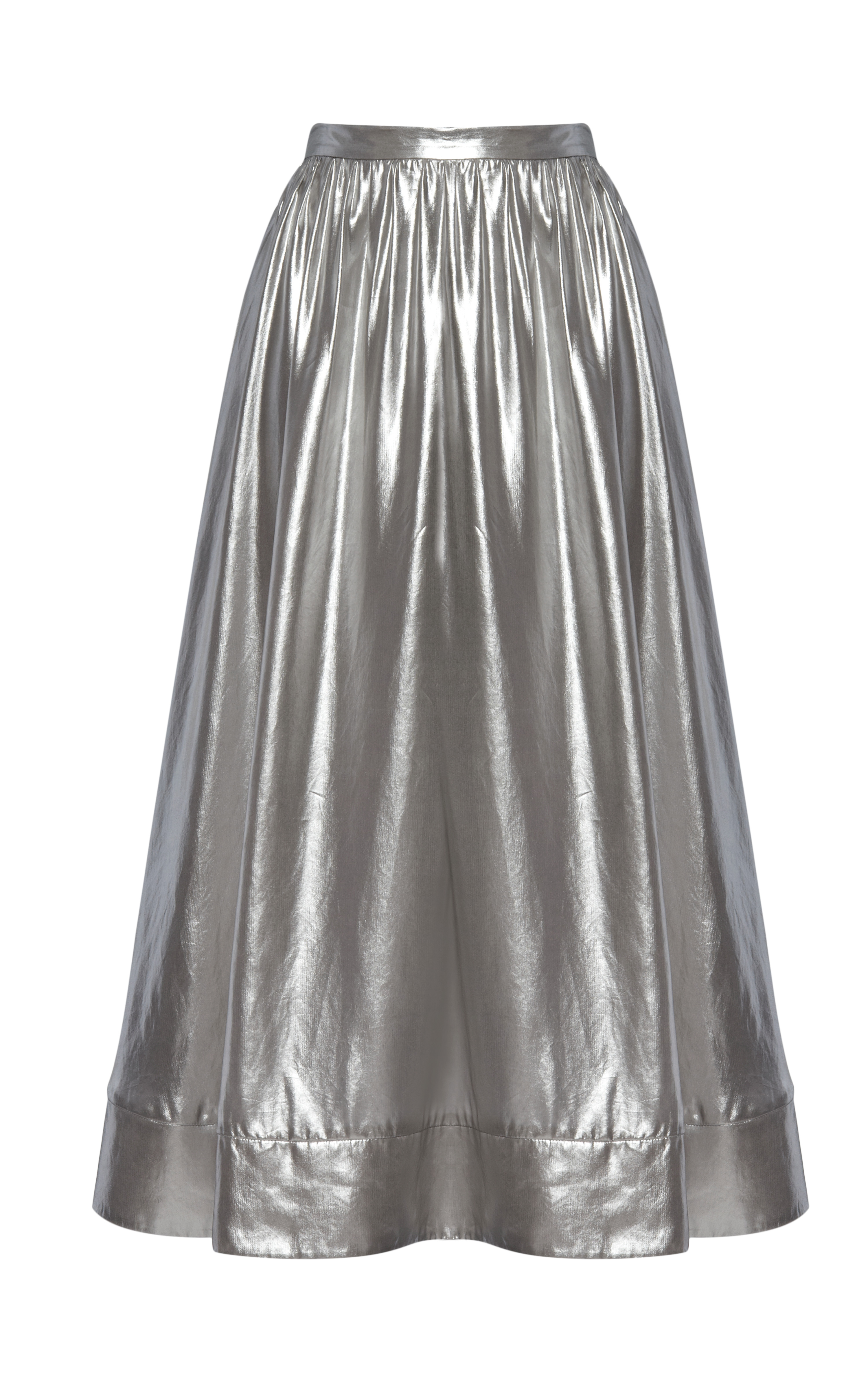 Lyst - Whistles Daisy Foil Skirt in Metallic