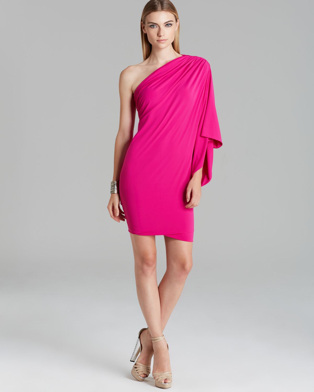 Butterfly Sleeve One Shoulder Dress
