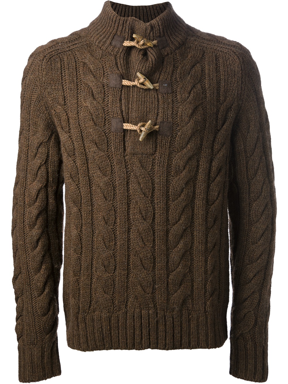 Polo ralph lauren Cable Knit Pullover Sweater in Brown for Men | Lyst