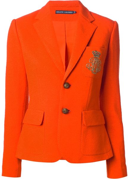 Ralph Lauren Blue Label Two Button Blazer in Red (yellow & orange) | Lyst