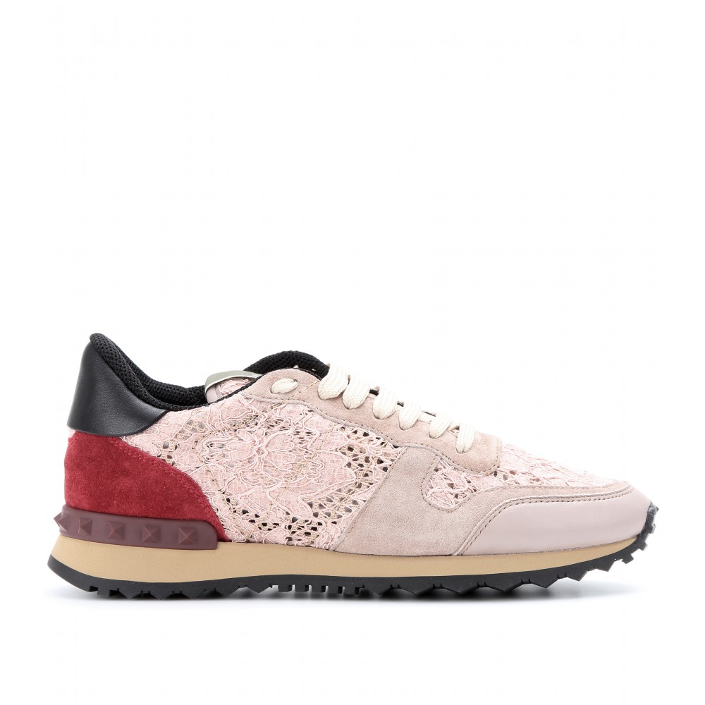 pink valentino rockstud trainers