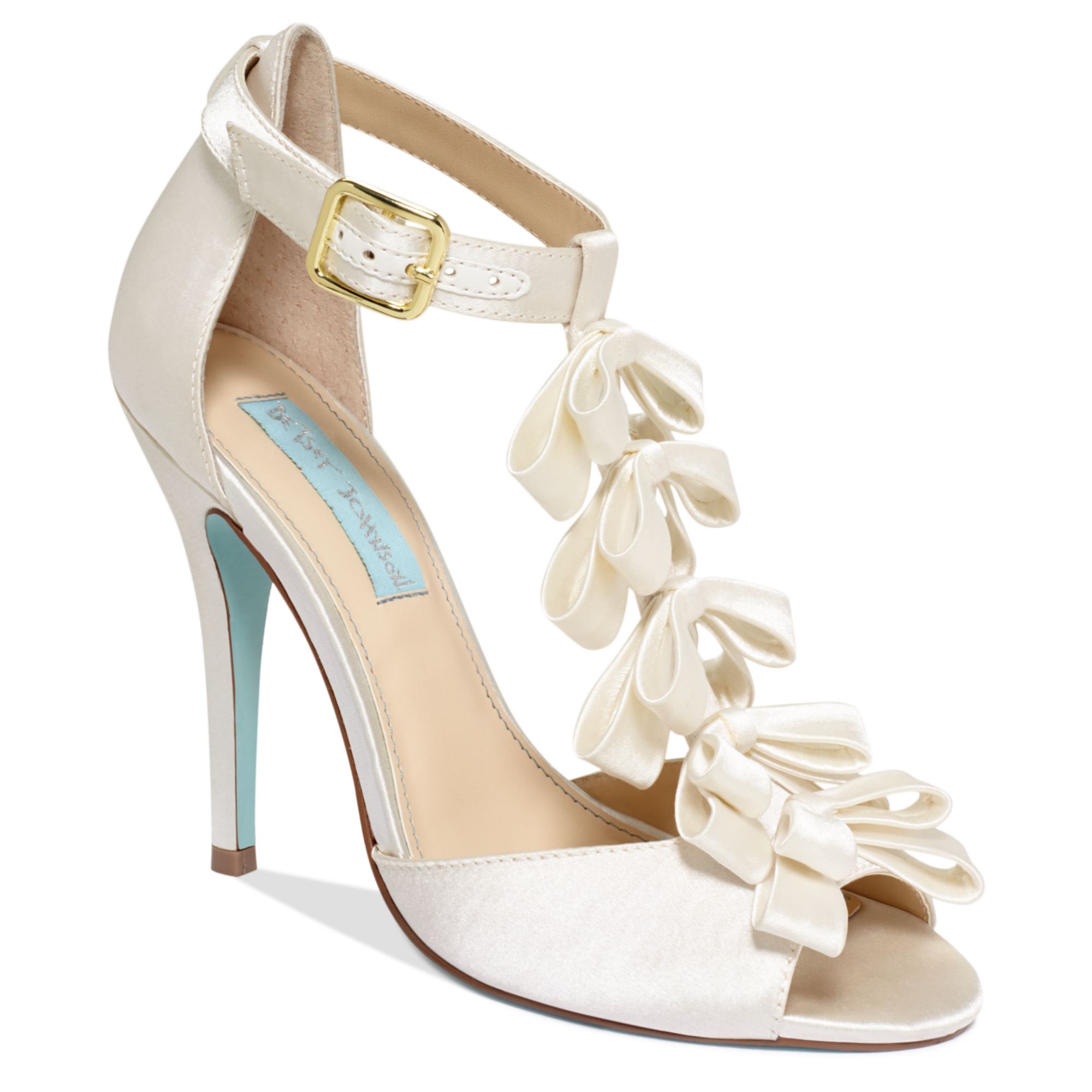 Betsey Johnson Knot Evening Sandals in White (Ivory Satin) | Lyst