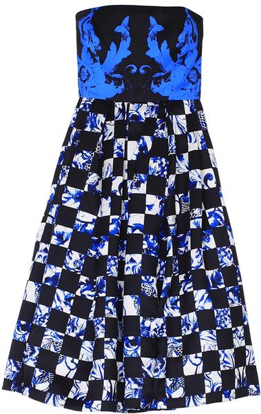 Tibi Knee-Length Dress in Blue (Blue Multi) | Lyst