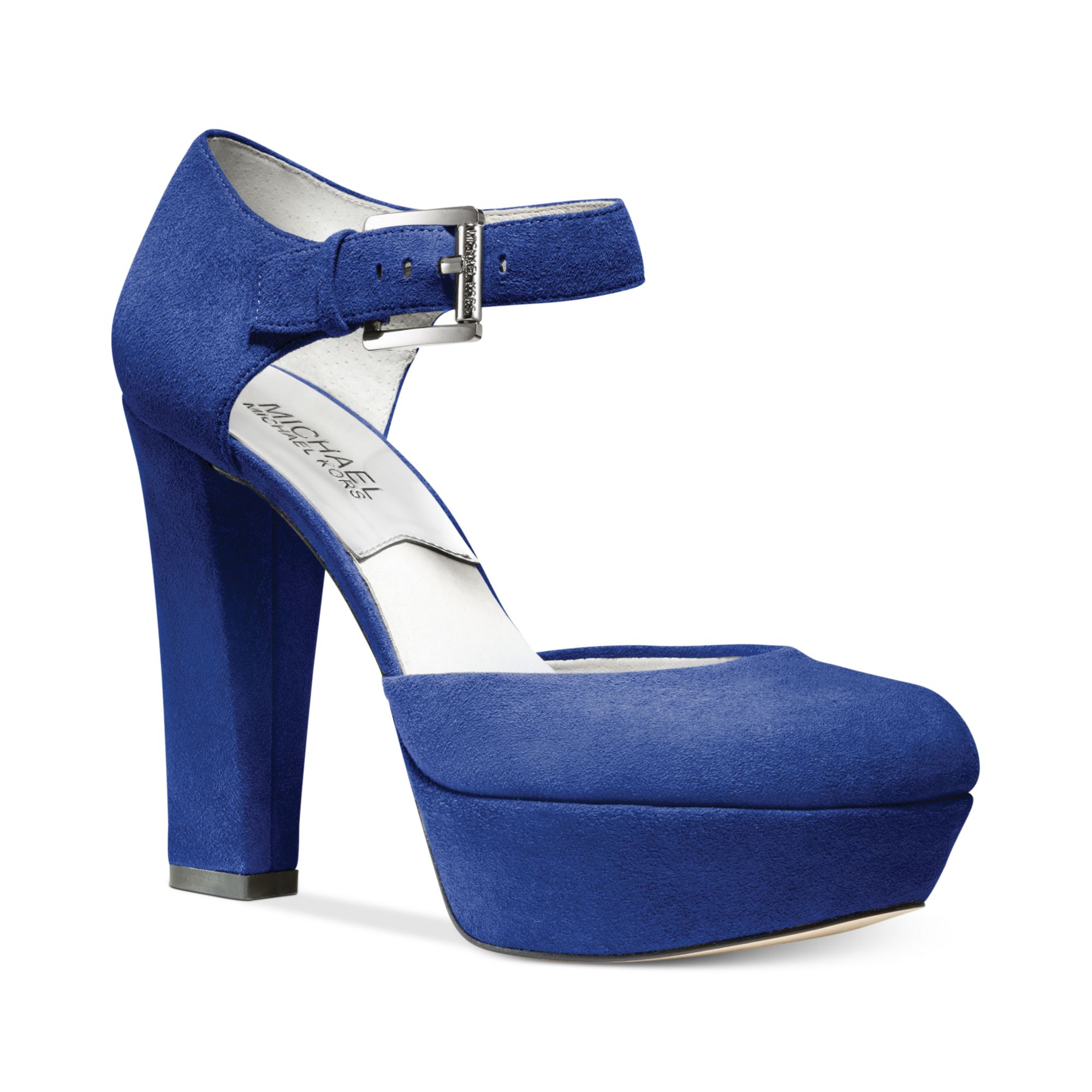 blue pumps with strap