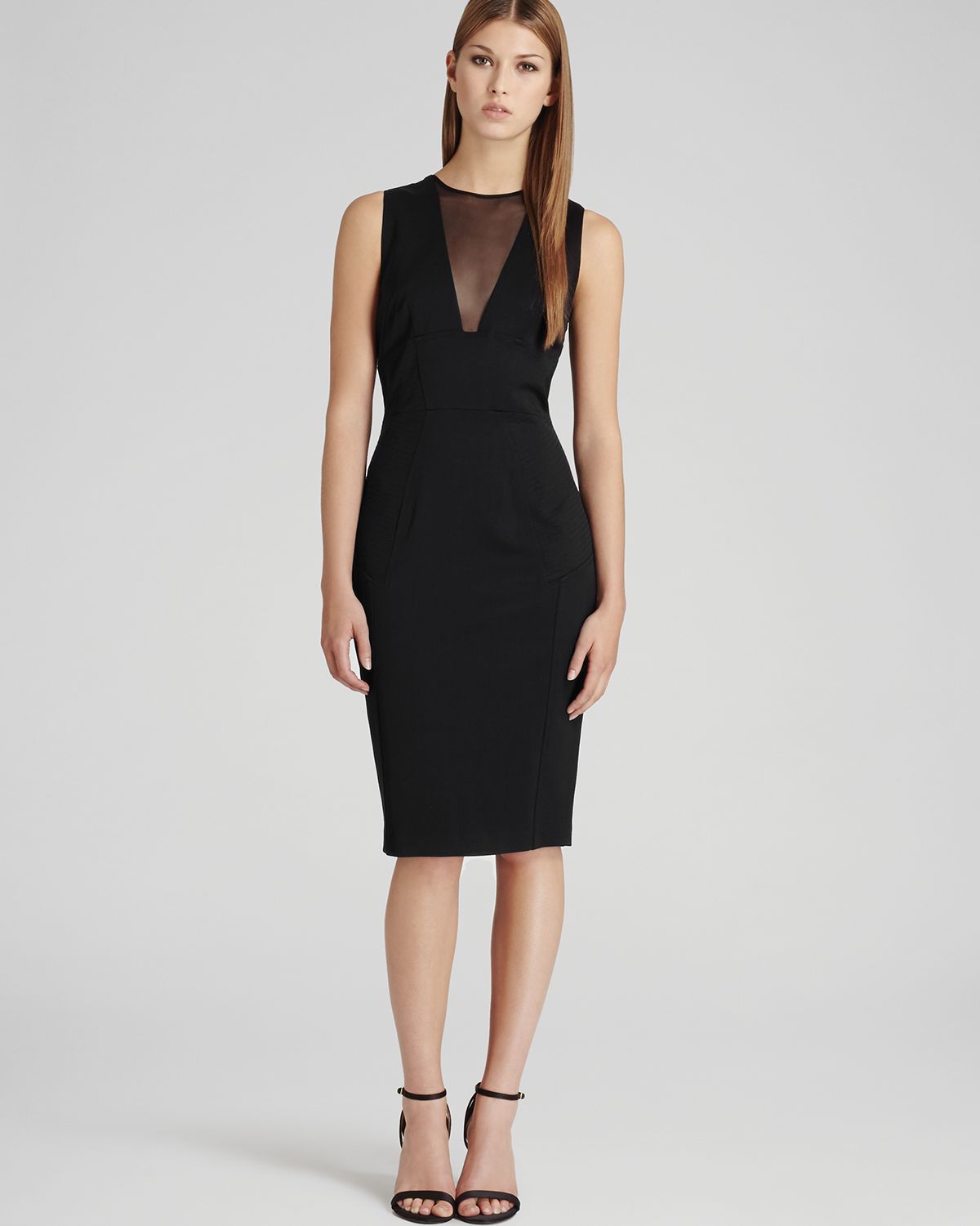 Reiss Dress Brightwell Paneled Bodycon in Black | Lyst