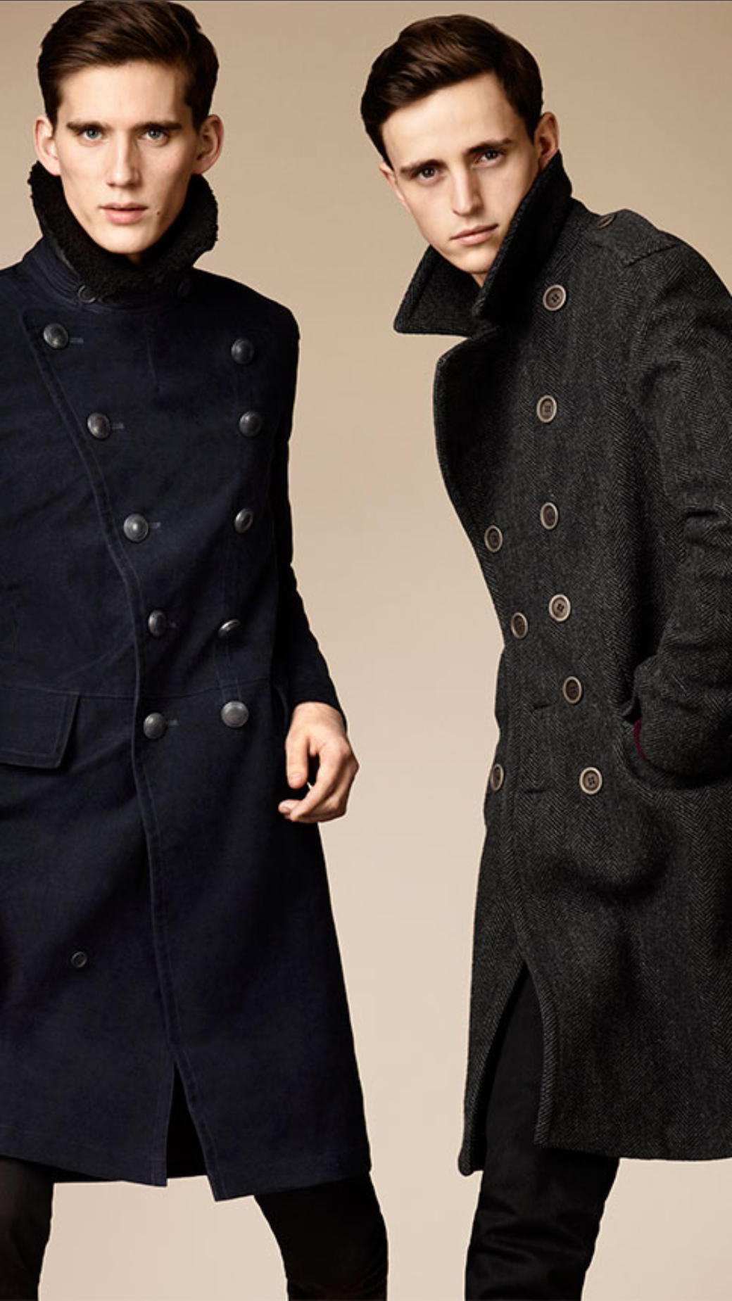 Burberry Naval Moleskin Greatcoat with Shearling Collar in Blue for Men ...