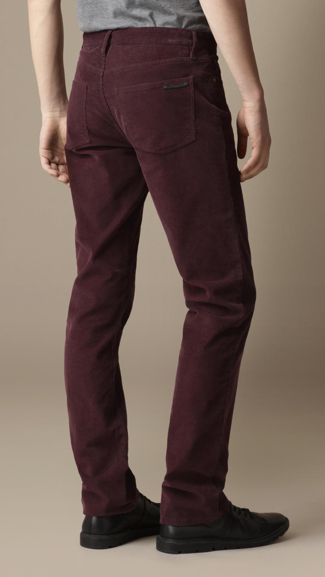 Burberry Slim Fit Corduroy Trousers in Brown for Men - Lyst