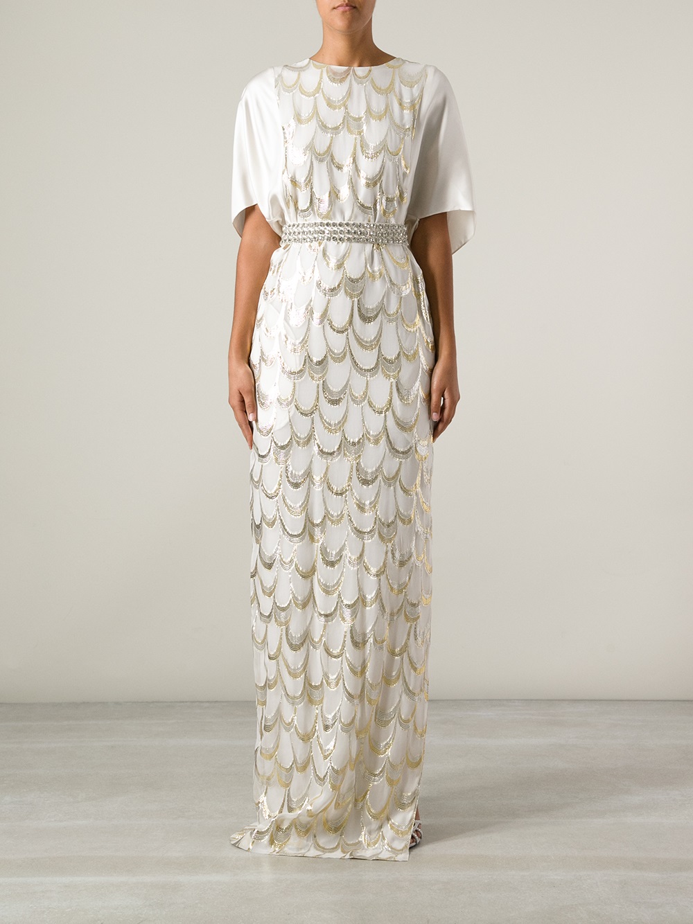 Lyst By Malene Birger Diamante Maxi Dress In White Gallery