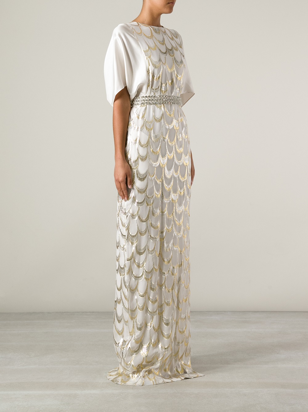 Lyst By Malene Birger Diamante Maxi Dress In White Gallery
