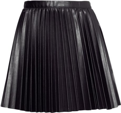 H&m Pleated Skirt in Black | Lyst