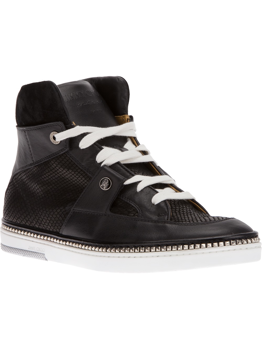 Lyst - Jimmy Choo Barlow Hightop Trainer in Black for Men