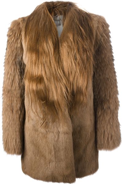 Meteo By Yves Salomon Rabbit Fur Coat in Brown | Lyst