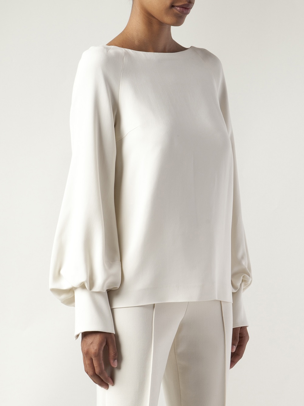 Lyst - The Row Bell Sleeve Blouse in Natural