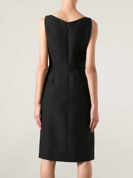 Valentino Mid Length Dress in Black | Lyst