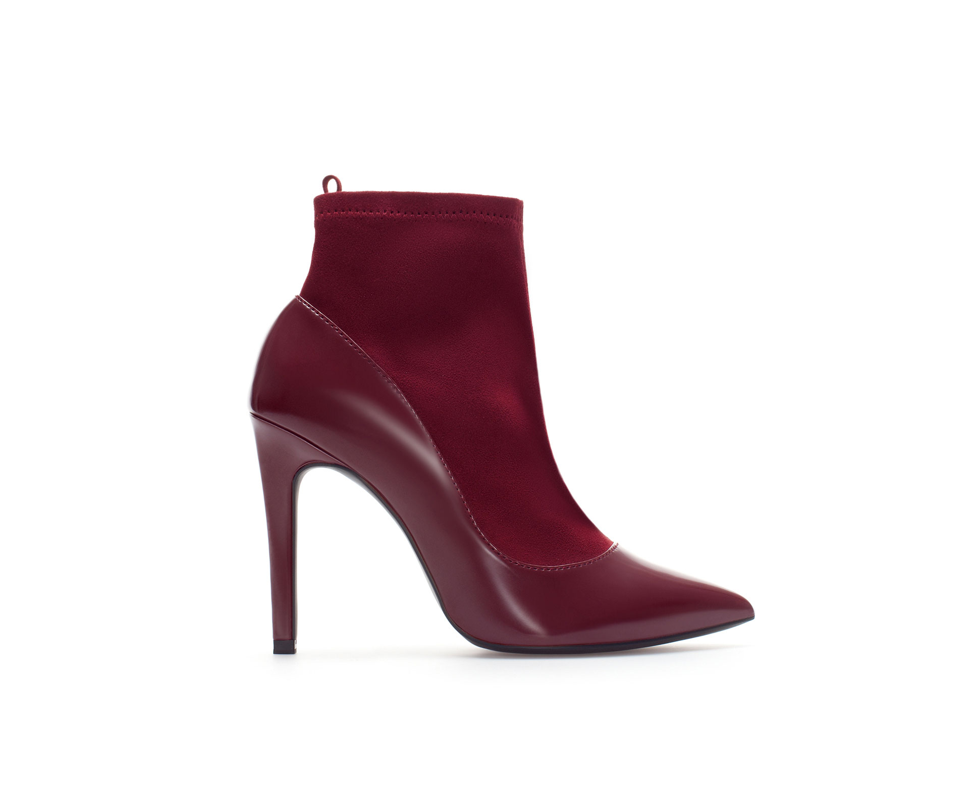 sock high heel boots zara high heel ankle boot with sock in purple lyst sock high heel boots zara high heel ankle boot with sock in purple lyst
