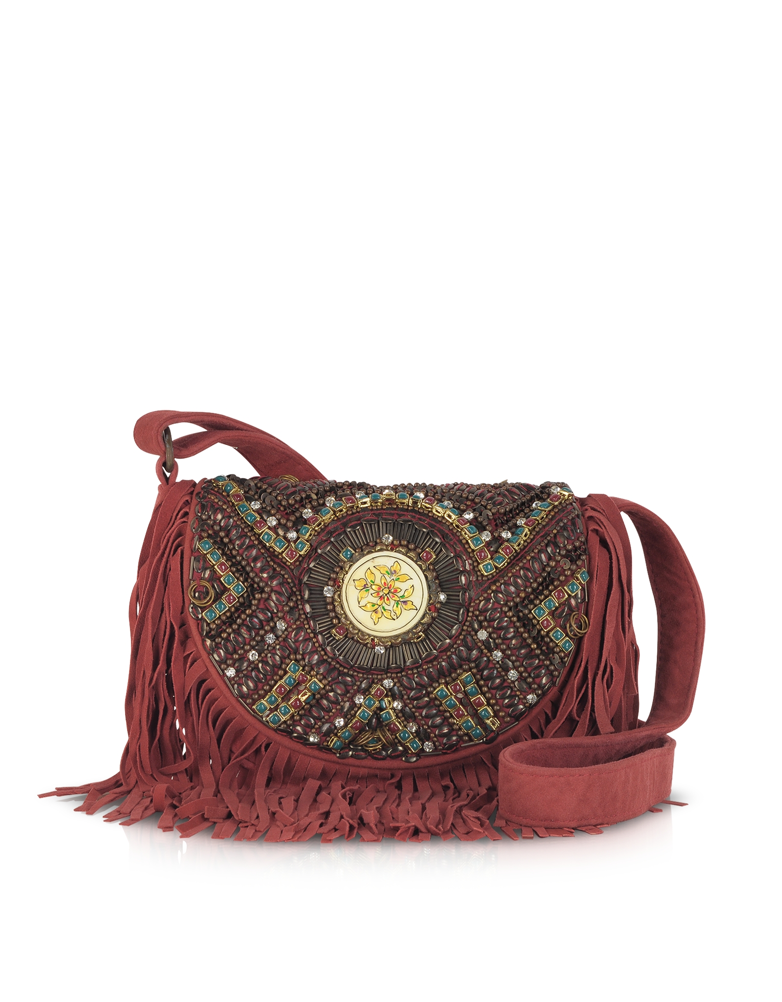 Antik batik Embroidered Suede Shoulder Bag in Purple | Lyst