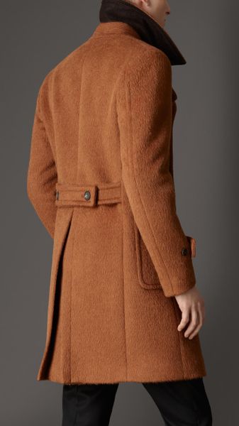 Burberry Doublebreasted Virgin Wool Alpaca Coat in Brown for Men (dark ...