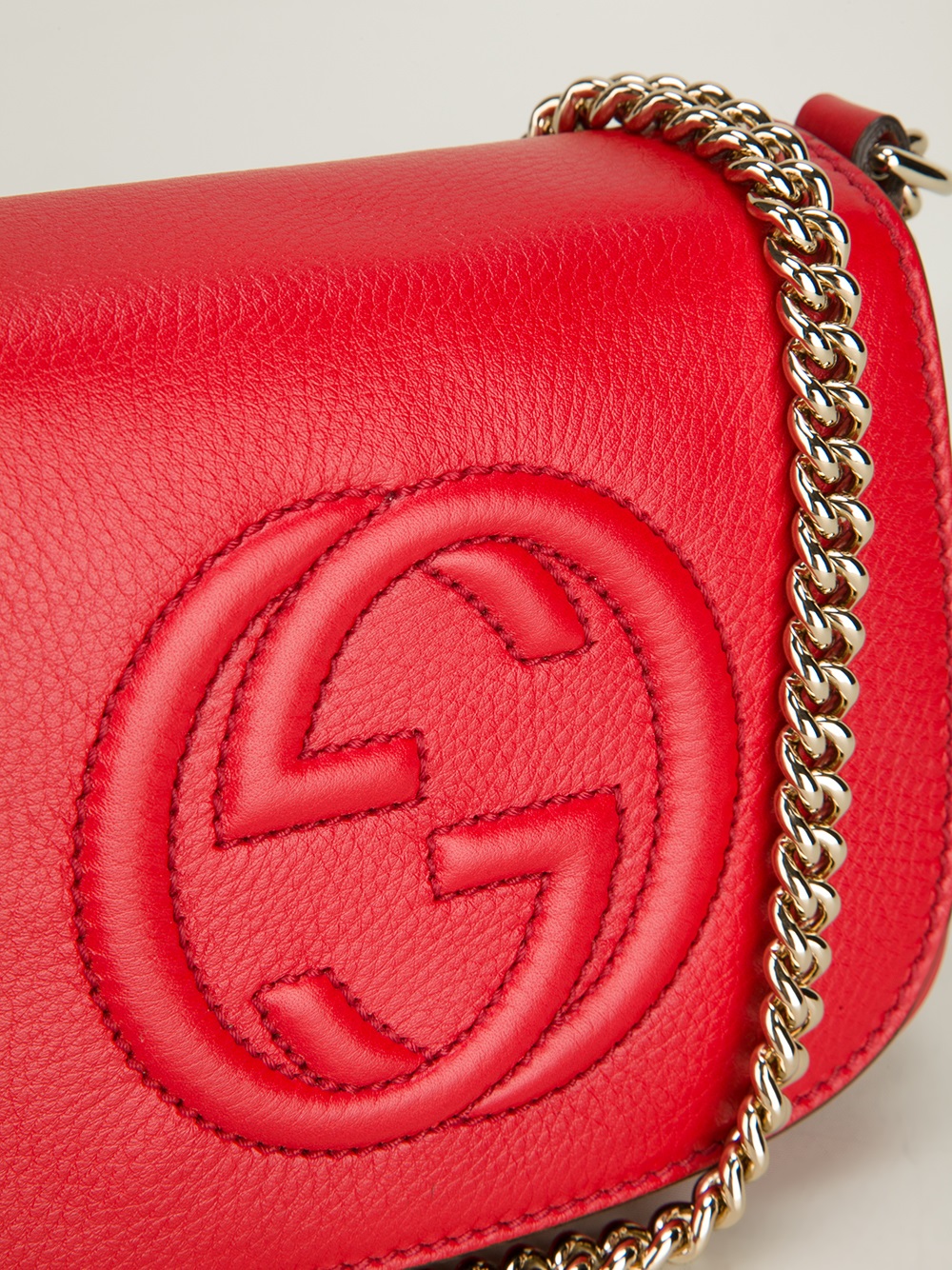 gucci large red soho shoulder bag