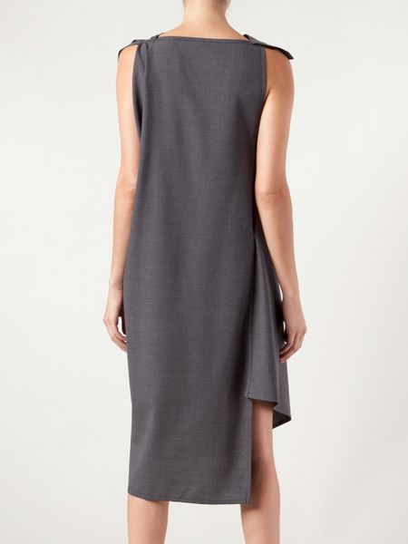 Jean Paul Knott Flannel Dress in Gray (grey) | Lyst