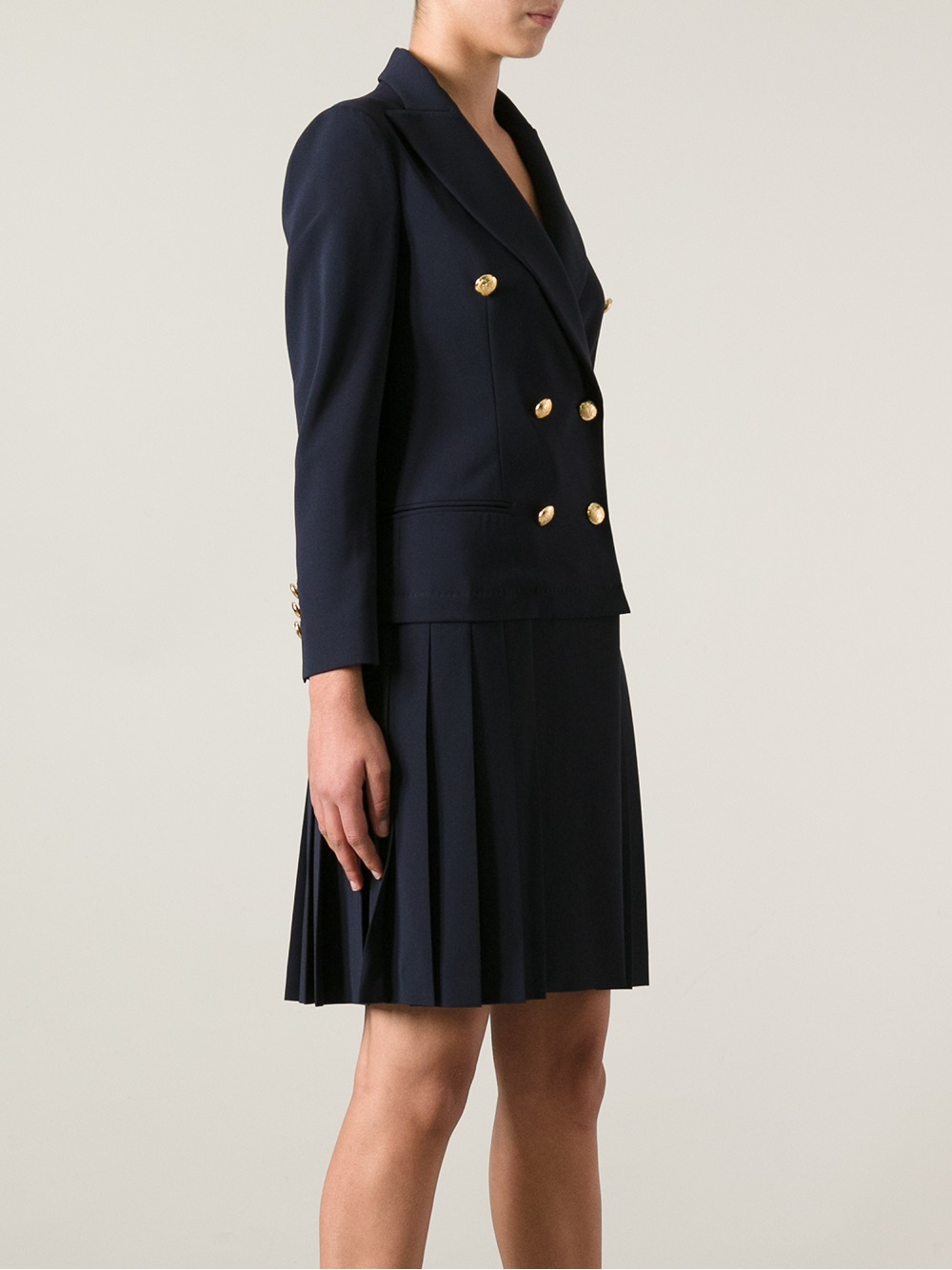 Lyst Moschino Double Breasted Coat Dress in Blue
