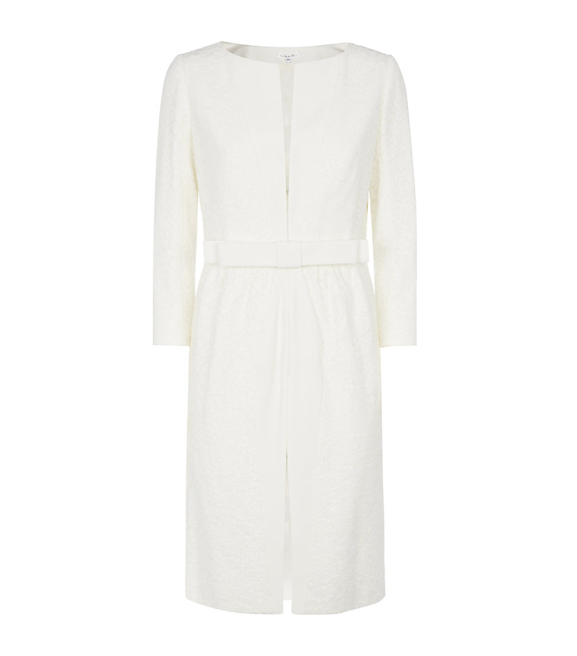 Paule ka Lace Dress Coat in White | Lyst