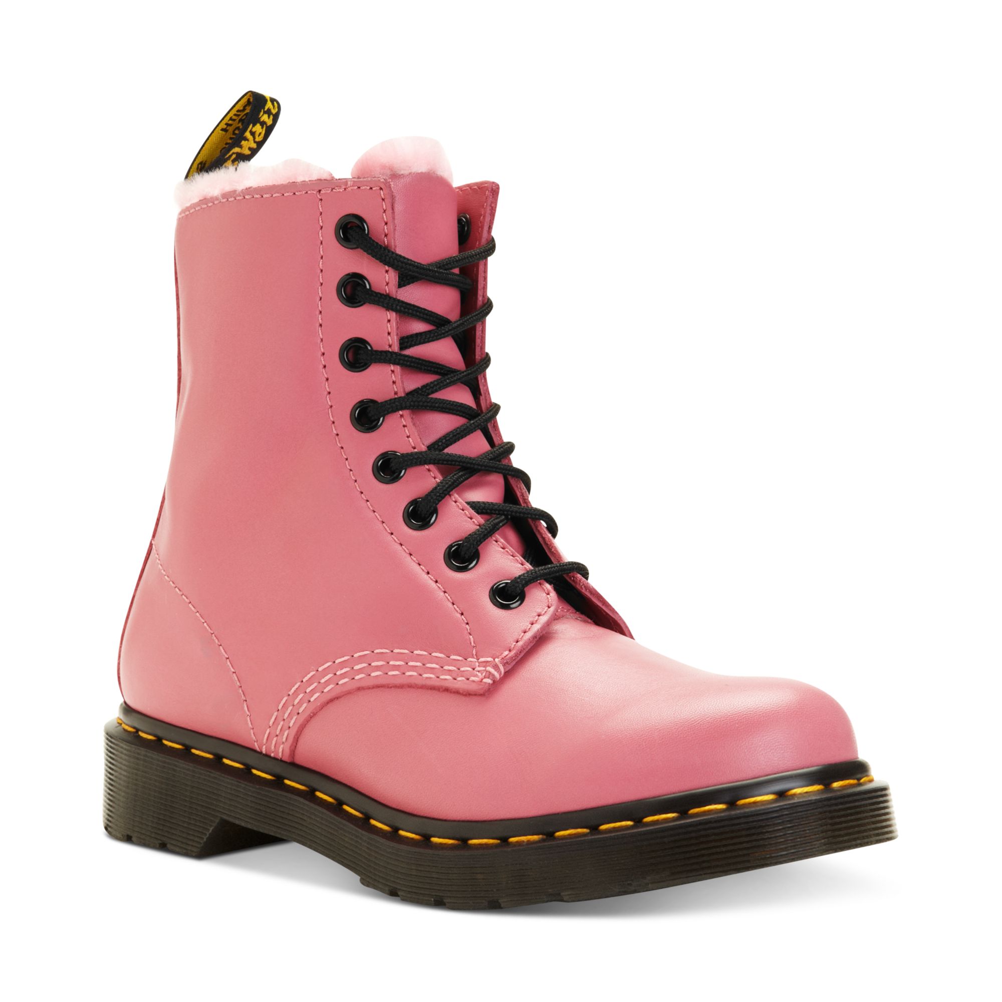 Lyst - Dr. Martens Serena Fauxfur Booties in Pink