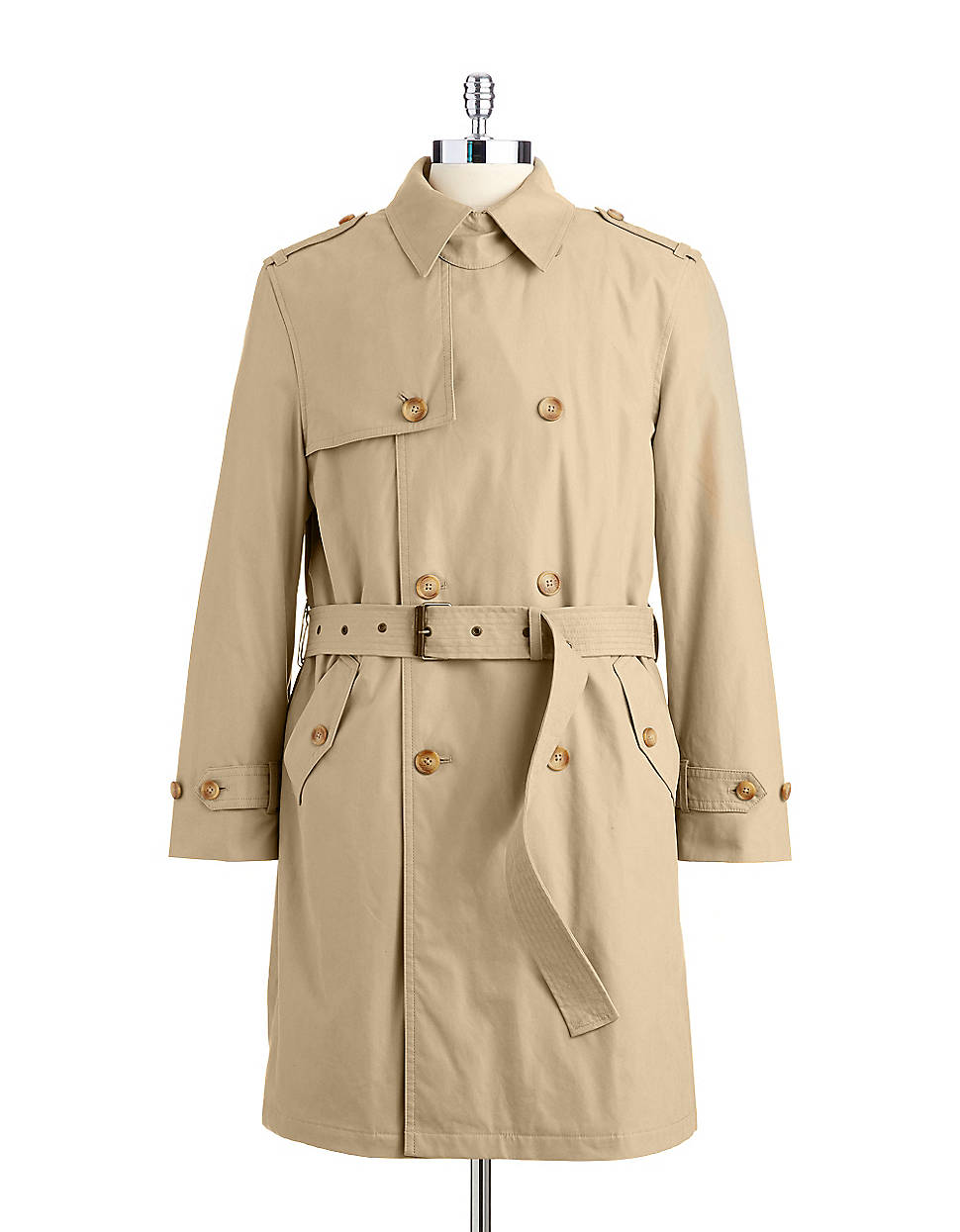 Hart Schaffner Marx Parnell Double-Breasted Belted Trench Smart Coat in ...