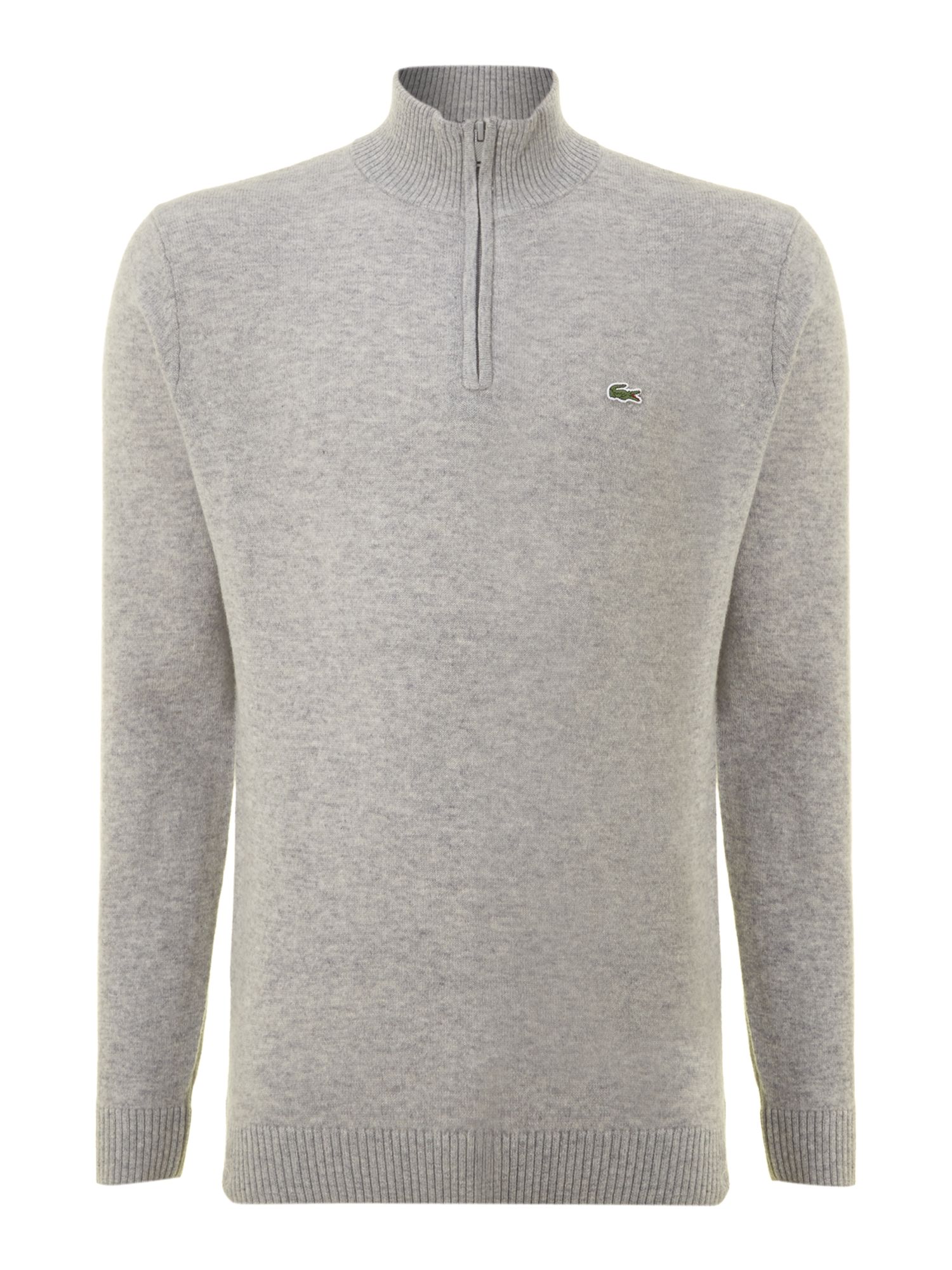 Lacoste Zip Collar Lambswool Sweater in Gray for Men (Grey) | Lyst