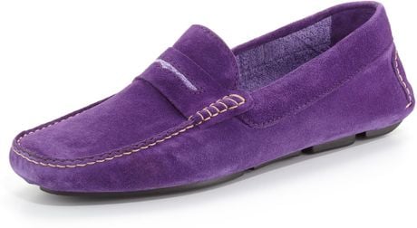 Manolo Blahnik Mens Roadster Suede Driver Loafer in Purple for Men | Lyst